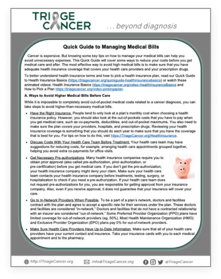 Triage Cancer_Managing Bills