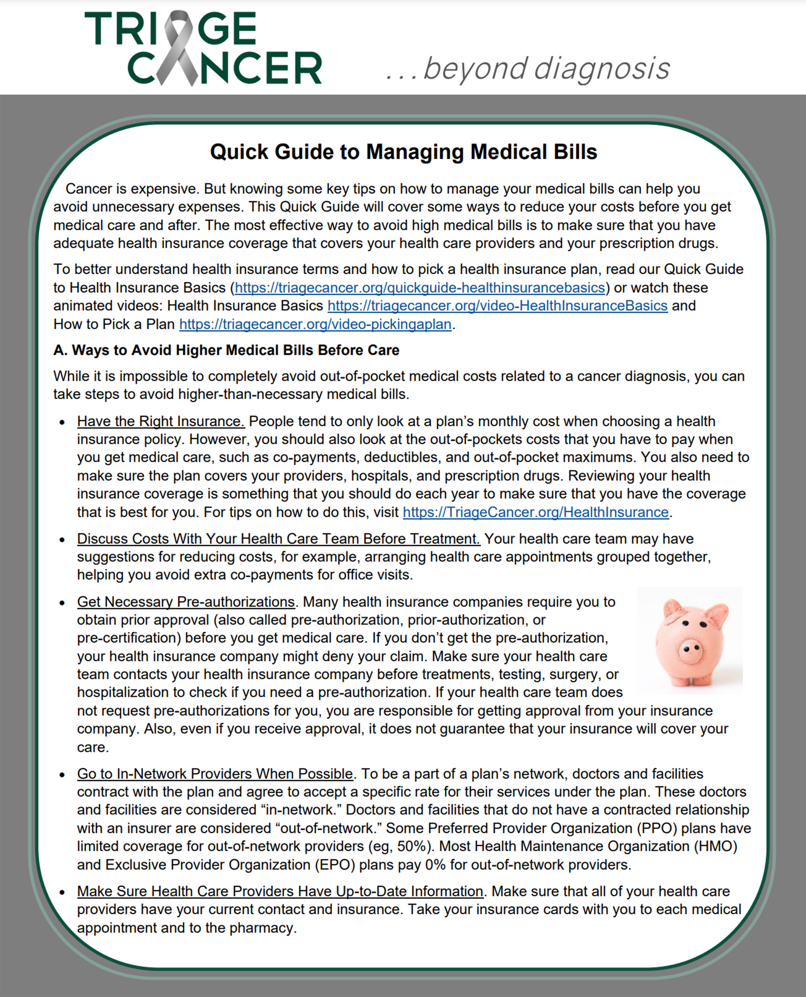 Triage Cancer_Managing Bills